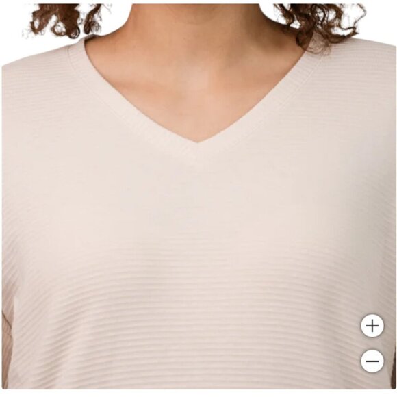 NEW Ellen Tracy Ottoman Ribbed Top | Cream - Picture 4 of 6